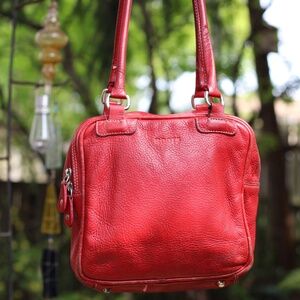 Roots Red Leather Vintage Bag